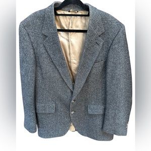 Vintage 100% Camel Hair McKibbon Carmel by The Sea Black Multicolor Blazer 44R